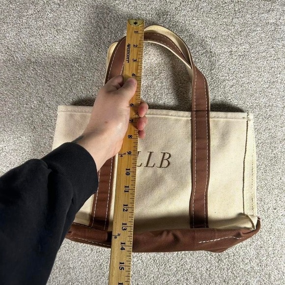 Vintage LL BEAN boat and tote brown small tote bag Made in USA - Picture 5 of 6